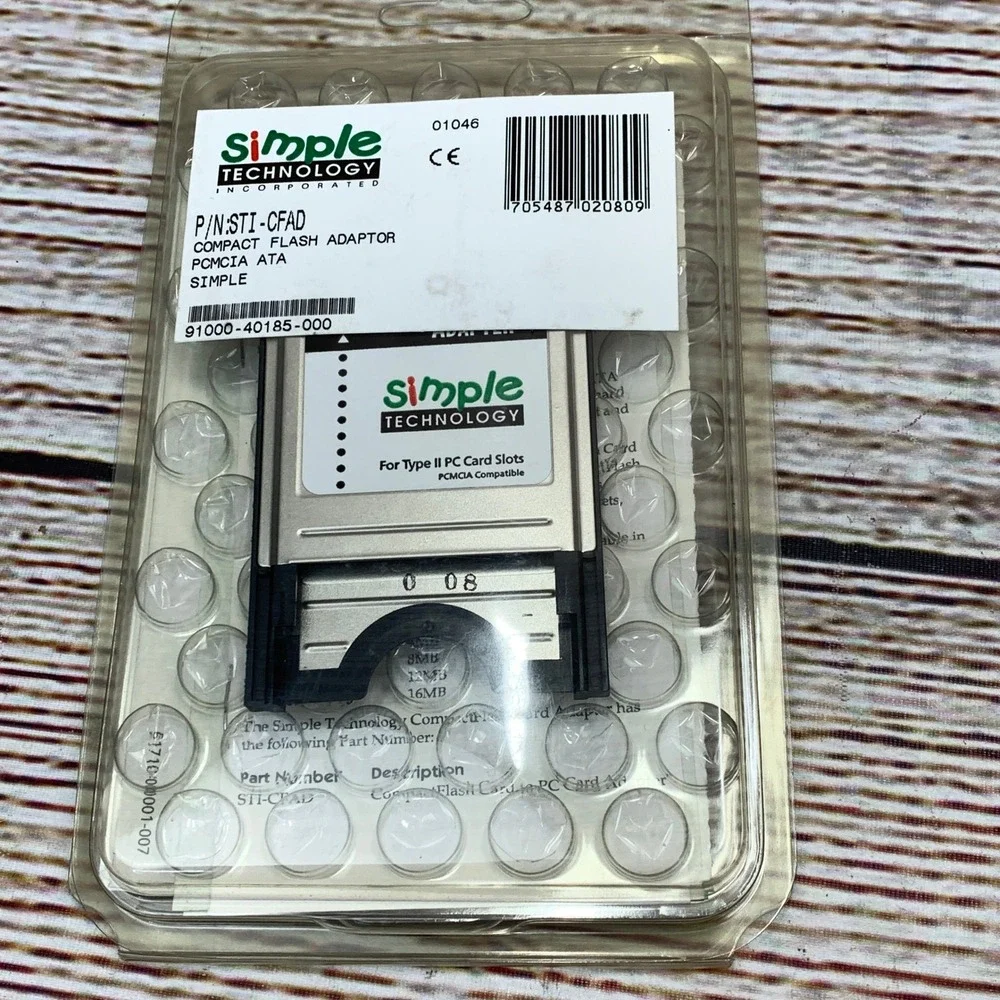 Simple Technology‎ STI CFAD Compact Flash Adapter PCMCIA ATA Memory Upgrade